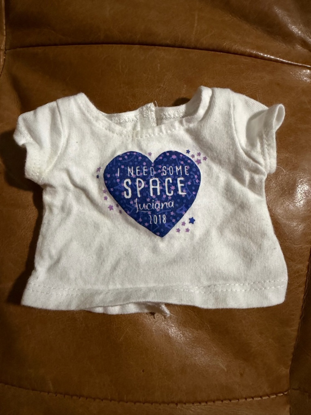 American Girl White Tee 'I Need Some Space'Luciana 2018 rare